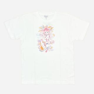 水森亜土 インクジェットプリント Tシャツ(ハイナホウ) (ホワイト) アパレル 亜土ちゃん