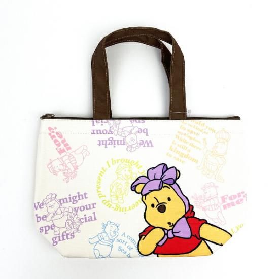 くまのプーさんのフェイスデザインのミニトート