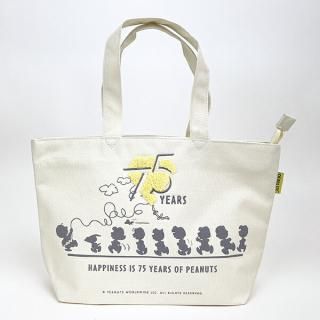 スヌーピー スヌーピー SNOOPY 75th ファスナーミニトート トートバッグ かばん ホワイト