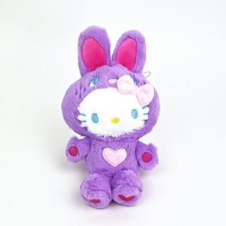 サンリオ ハローキティ マスコット カラフルバニー パープル ぬいぐるみ キーホルダー ストラップ