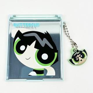 <img class='new_mark_img1' src='https://img.shop-pro.jp/img/new/icons15.gif' style='border:none;display:inline;margin:0px;padding:0px;width:auto;' />パワーパフガールズ マスコット付きミラー バターカップ 鏡 メイク グリーン