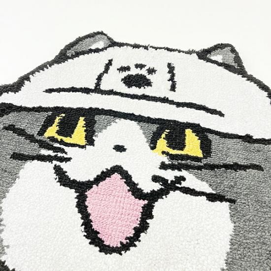 仕事猫のもこもこフロアマット