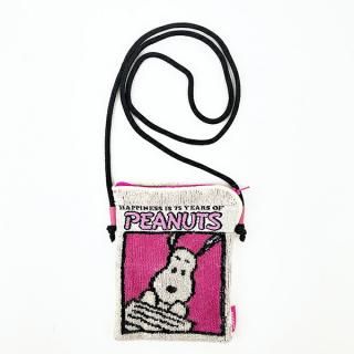 スヌーピー PEANUTS 75th どっとポーチ ショルダーミニサイズ ピンク SNOOPY