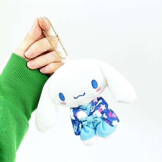 美しい サンリオ シナモロール ボール ぬいぐるみ マスコット 千鳥着物 ぬいぐるみ