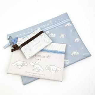 店内セール開催中!10％オフ対象商品! サンリオ シナモロール 3連ポーチ のんびりナチュラルシリーズ シナモン Sanrio