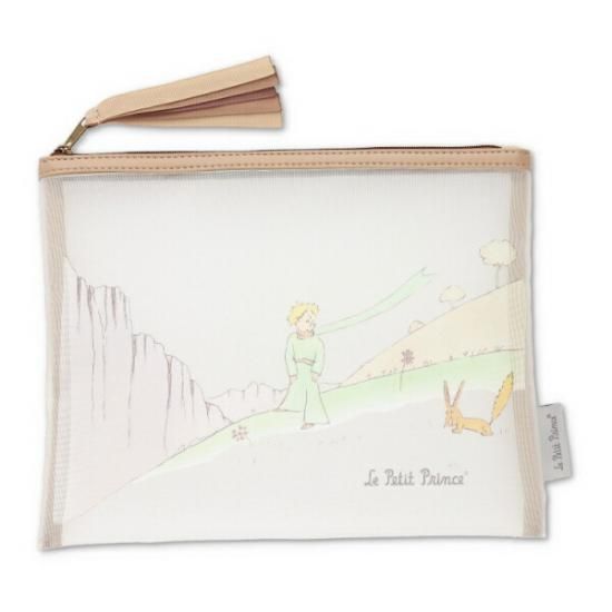 星の王子さま メッシュポーチフラット (ベージュ)