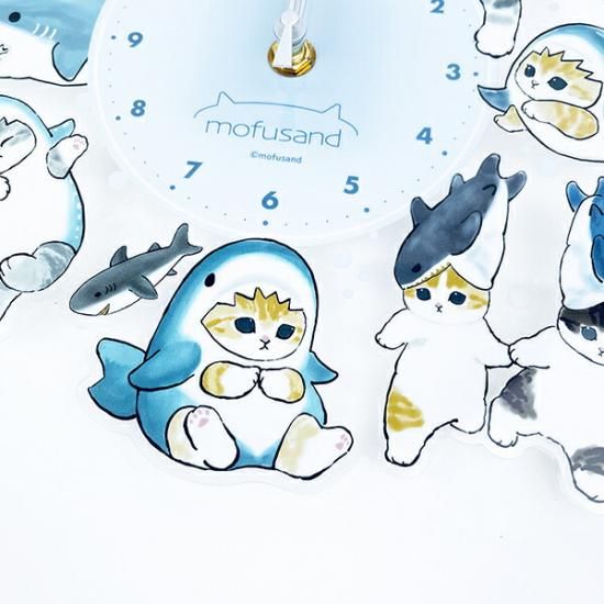 moufusand モフサンド アクリル壁掛け時計 さめいっぱい moufusand モフサンド アクリル壁掛け時計 さめいっぱい