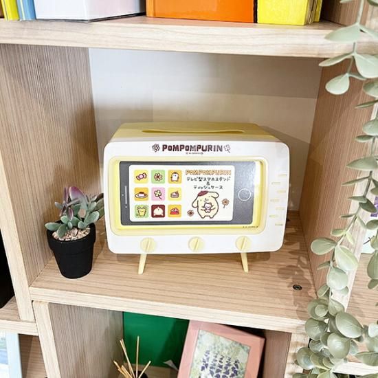 サンリオ ポムポムプリン テレビ型スマホスタンド＆ティッシュケース