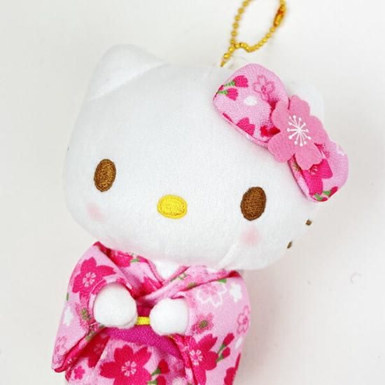 ハローキティの桜着物ぬいぐるみ
