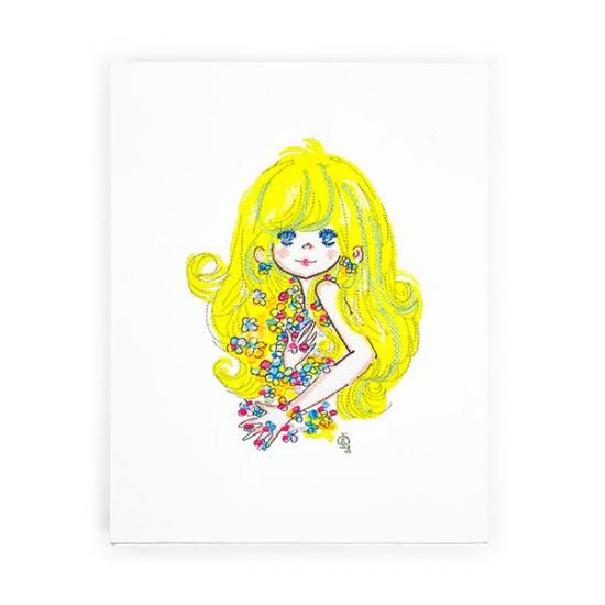 水森亜土 blonde lady キャンパスアート 日本製 水森亜土 blonde lady キャンパスアート 日本製