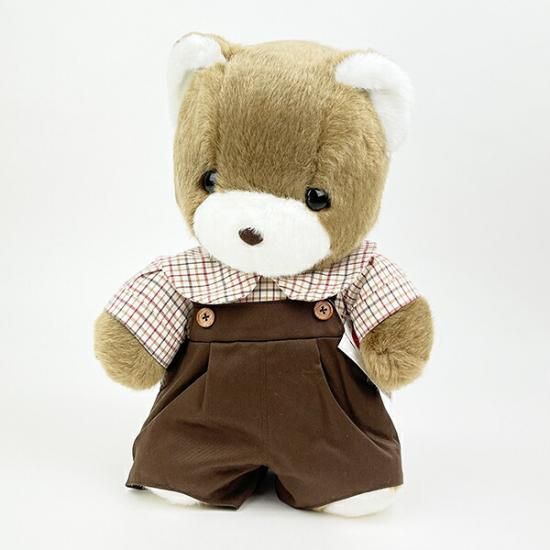 ぬいぐるみ マック M チェックシャツ ブラウン『ラッキー・マック