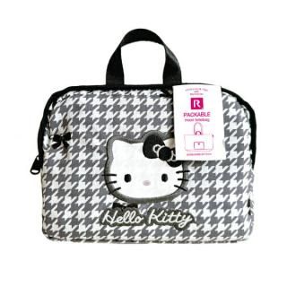 <img class='new_mark_img1' src='https://img.shop-pro.jp/img/new/icons15.gif' style='border:none;display:inline;margin:0px;padding:0px;width:auto;' />サンリオ ハローキティ パッカブル トートバッグ XLサイズ (Houndstooth) 折り畳み  Sanrio
