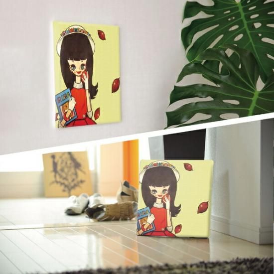 内藤ルネ キャンバスアート 銀のはなびら インテリア アートパネル