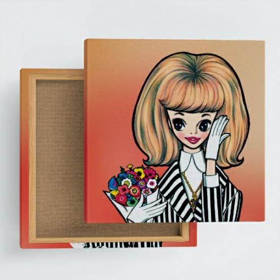 内藤ルネ キャンバスアート ルネガール＜こんにちは！マドモアゼル