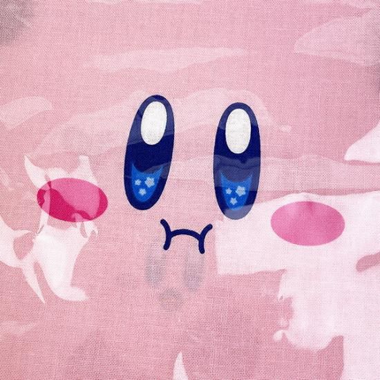 星のカービィプププフェイス 巾着 カービィ 巾着袋 ピンク