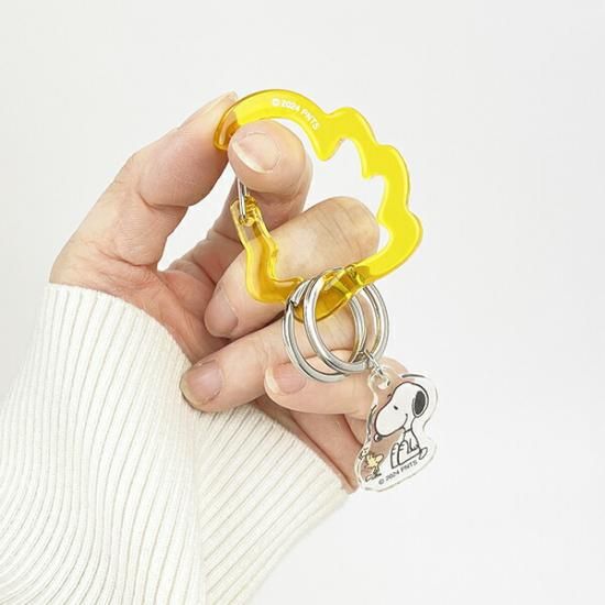 SNOOPY スヌーピー チャームツキ アクリルカラビナキーチェーン
