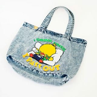 AngryBabyz  アンベビ デニムトート 飲んだくれ トートバッグ バッグ スクール オフィス