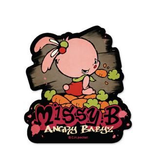 <img class='new_mark_img1' src='https://img.shop-pro.jp/img/new/icons15.gif' style='border:none;display:inline;margin:0px;padding:0px;width:auto;' />AngryBabyz  アンベビ ステッカー 振り向きミッシー シール 文具 デコ カスタム