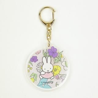 miffy ミッフィー アクリルキーホルダー ライトブルー エレガントフラワーシリーズ