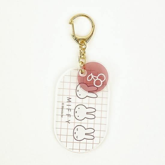 miffy ミッフィー アクリルキーホルダー ピンク 仲良しワッペン