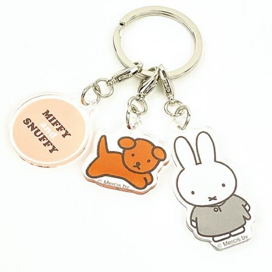 miffy ミッフィー 3連アクリルキーホルダー ピンク ミッフィー miffy ミッフィー 3連アクリルキーホルダー ピンク ミッフィー