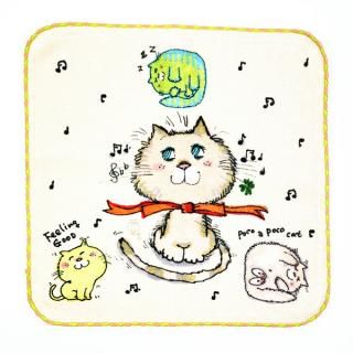 <img class='new_mark_img1' src='https://img.shop-pro.jp/img/new/icons15.gif' style='border:none;display:inline;margin:0px;padding:0px;width:auto;' />水森亜土 ハミングキャット ハンドタオル ハンカチ 亜土ちゃん