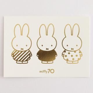 <img class='new_mark_img1' src='https://img.shop-pro.jp/img/new/icons15.gif' style='border:none;display:inline;margin:0px;padding:0px;width:auto;' />ミッフィー miffy 70th 金箔押しポストカード(miffy) 文具 日本製