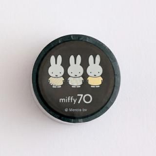 店内セール開催中!10％オフ対象商品! ミッフィー miffy 70th 金箔クリアマスキングテープ (Black) 文具