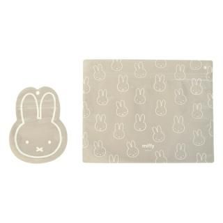 ミッフィー miffy ジッパーバッグ(グレージュ) ポーチ