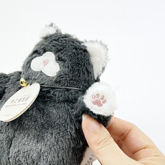 ねこ肯定感 くろねこのまぐろ 手のひらサイズ ぬいぐるみ