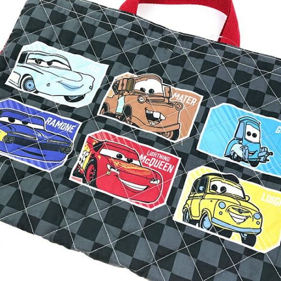 ディズニー カーズ キルトチャームバッグ ブラック トートバッグ