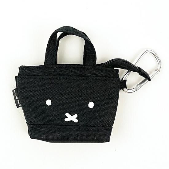 ミッフィー miffy フェイス型バッグチャーム(ブラック) ポーチ