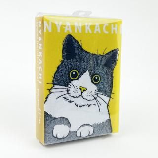 にゃんかち マンチカン ハンカチタオル グレー