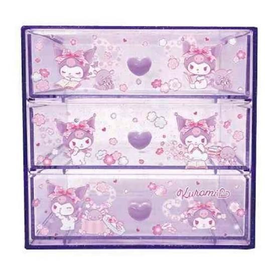 サンリオ クロミ 3段チェスト パープル 収納 小物入れ