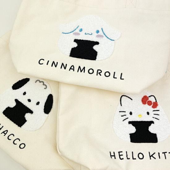 サンリオ ポチャッコ 帆布サガラ刺繍ミニトートバッグ おにぎり サンリオ ポチャッコ 帆布サガラ刺繍ミニトートバッグ おにぎり