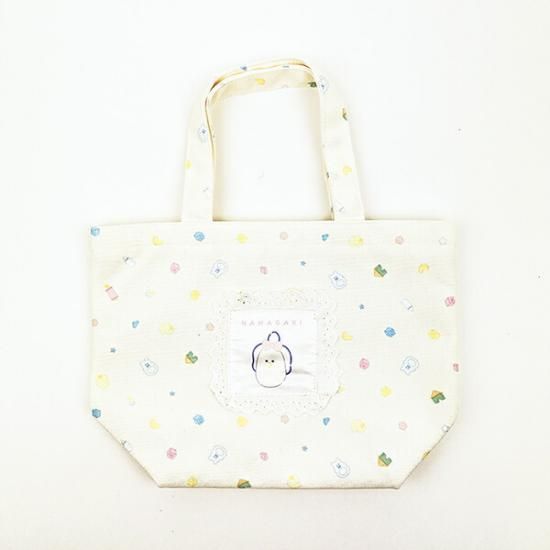 つぶらな瞳バッジ、ランチトート