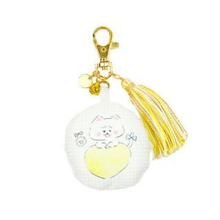 <img class='new_mark_img1' src='https://img.shop-pro.jp/img/new/icons15.gif' style='border:none;display:inline;margin:0px;padding:0px;width:auto;' />ほわころくらぶ ふわふわクッションとタッセルのバッグチャーム ハート しろころんちゃん グリーン
