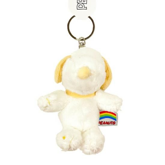 PEANUTS ぬいぐるみ 犬 ホワイト/ブルー スヌーピー レインボーカラーマスコット ぬいぐるみ ホワイト SNOOPY