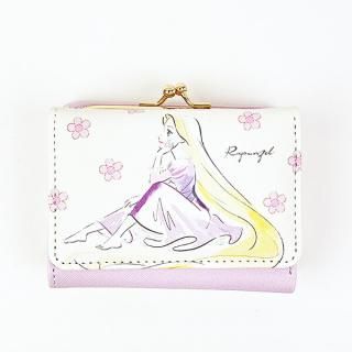 <img class='new_mark_img1' src='https://img.shop-pro.jp/img/new/icons15.gif' style='border:none;display:inline;margin:0px;padding:0px;width:auto;' />ディズニープリンセス ラプンツェル 水彩タッチ柄三つ折りがま口財布 パープル Disney