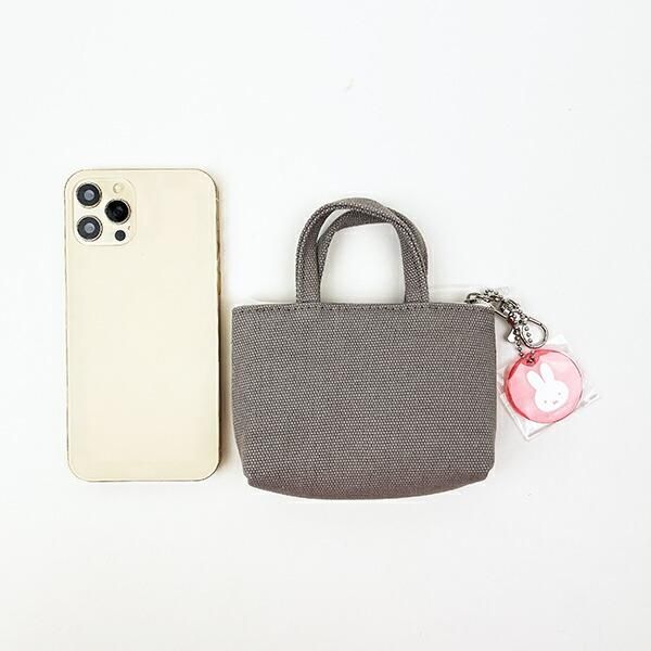 ミッフィー miffy 帆布プチトートバッグ グレー ポーチ