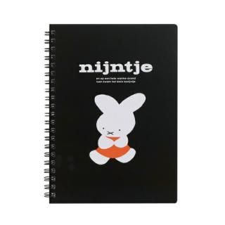 <img class='new_mark_img1' src='https://img.shop-pro.jp/img/new/icons15.gif' style='border:none;display:inline;margin:0px;padding:0px;width:auto;' />ミッフィー miffy 70th ナインチェ A5リングノート ブラック 文具 日本製