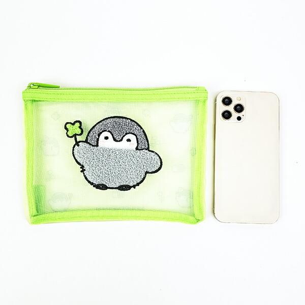 コウペンちゃん サガラ刺繍メッシュポーチ みどり