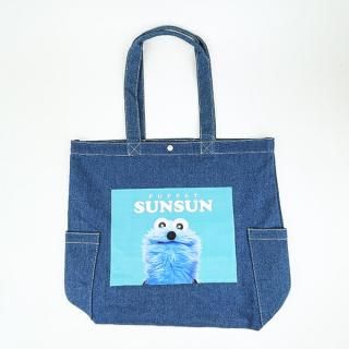 <img class='new_mark_img1' src='https://img.shop-pro.jp/img/new/icons15.gif' style='border:none;display:inline;margin:0px;padding:0px;width:auto;' />パペットスンスン デニムトートバッグ ミントブルー