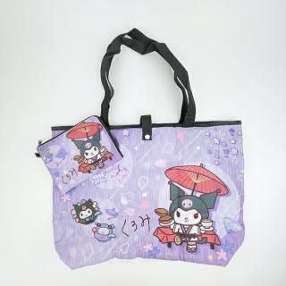 <img class='new_mark_img1' src='https://img.shop-pro.jp/img/new/icons15.gif' style='border:none;display:inline;margin:0px;padding:0px;width:auto;' />サンリオ クロミ 折りたたみエコバッグ 和雑貨シリーズ パープル Sanrio