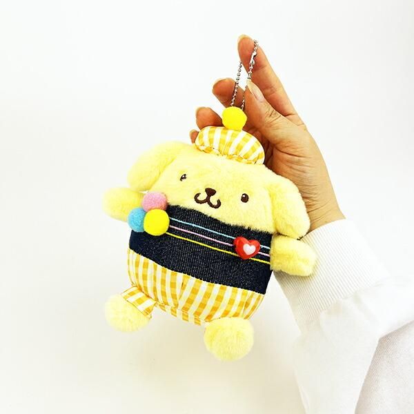 サンリオ ポムポムプリン ギンガムデニム マスコット ぬいぐるみ