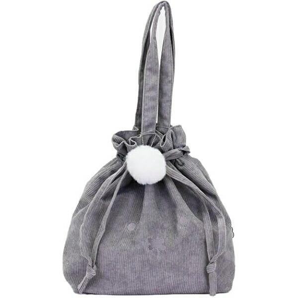 ミッフィー miffy コーデュロイ巾着トートバッグ (フェイスグレー)