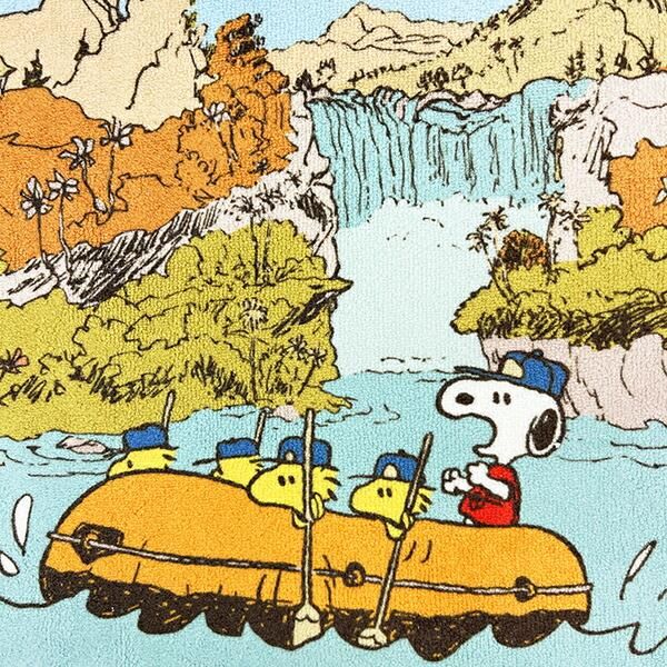 スヌーピーページ スヌーピー ラフティング ミニタオル ブルー 西川 日本製 SNOOPY