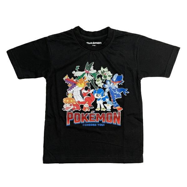 ポケットモンスター Tシャツ(130cm) 御三家集合 ブラック キッズ
