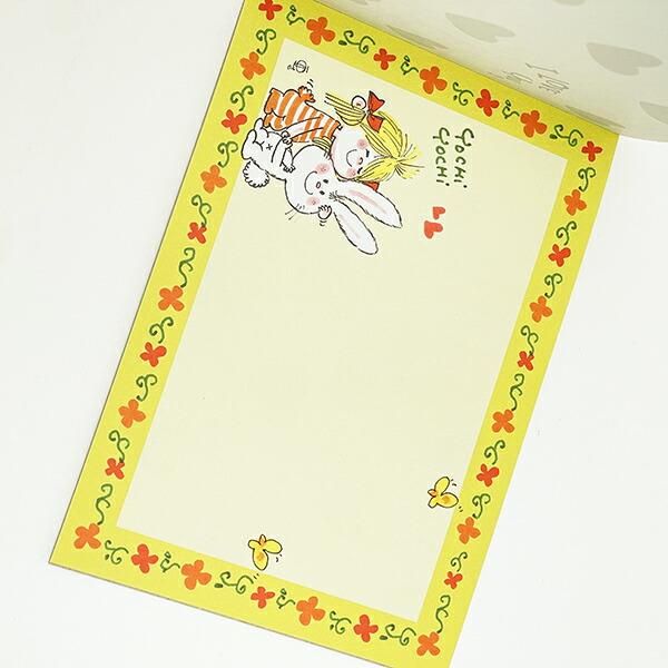 水森亜土 メモパッド(シール付き) ピンク 文具 日本製