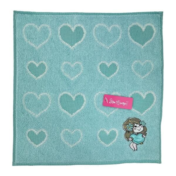 水森亜土 ハートのプレゼント ハンドタオル (ピンク) ハンカチ